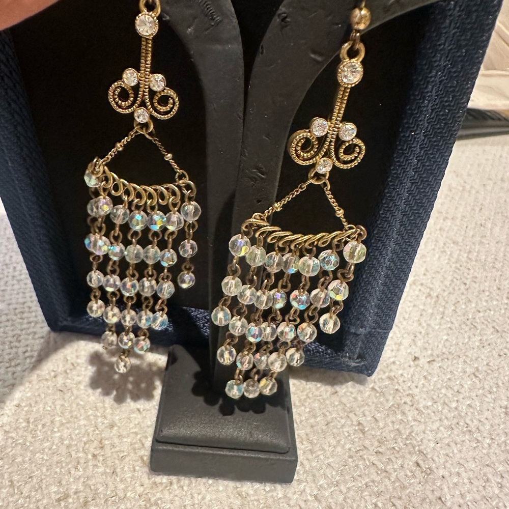 Two pairs of long Indian earrings with a very intricate design